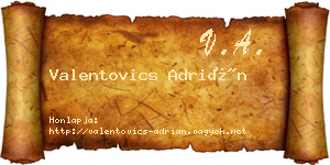 Valentovics Adrián névjegykártya